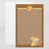 Kute Cartoon Baby aap met Banana Briefpapier (Voorkant / Achterkant)
