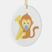 Kute Cartoon Baby aap met Banana Keramisch Ornament (Rechts)