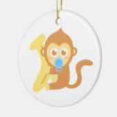 Kute Cartoon Baby aap met Banana Keramisch Ornament (Links)
