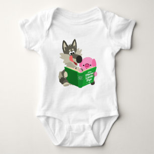 Kute Cartoon-Baby-buikpak voor varkens en wolven Romper