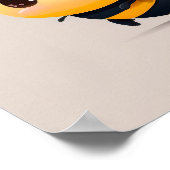 Kute cartoon baby op grijze achtergrond. poster (Hoek)