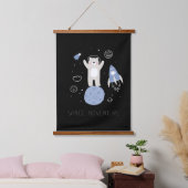 Kute Cartoon Beer in ruimte Hangend Wandkleed (Slaapkamer)