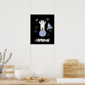 Kute Cartoon Beer in ruimte Poster (Keuken)