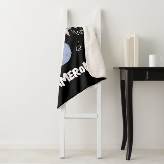 Kute Cartoon Beer in ruimte Sherpa Deken (In situ)