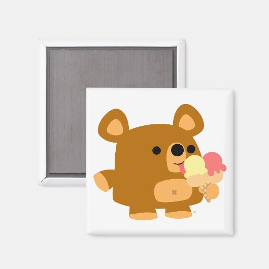 Kute Cartoon Beer met balken :) magneet (Voorkant / Achterkant)