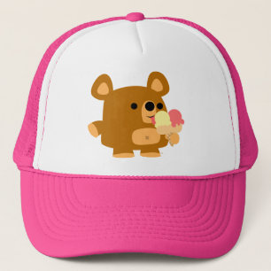 Kute Cartoon Beer met balken:) vrachtwagenhoed Trucker Pet