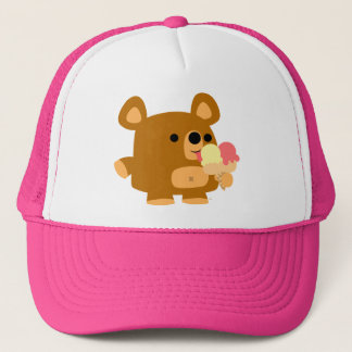 Kute Cartoon Beer met balken:) vrachtwagenhoed Trucker Pet