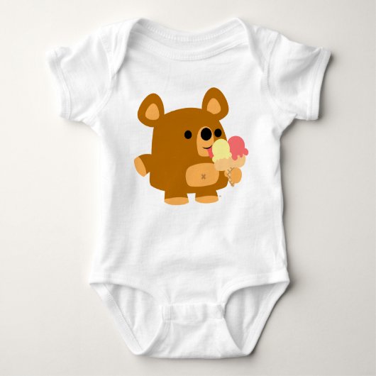 Kute Cartoon Beer met boxen :) Baby kleding Romper (Voorkant)
