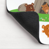 Kute Cartoon Beren in een Cave Mousepad Muismat (Hoek)