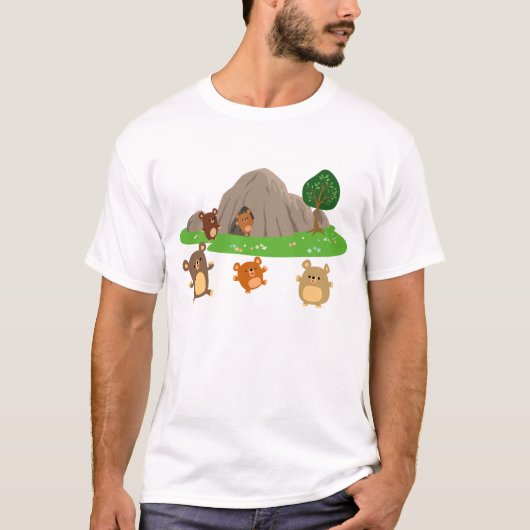 Kute Cartoon Beren in een T-shirt voor kinderen in (Voorkant)