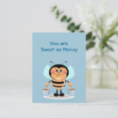 Kute Cartoon bietenkappen van honing Briefkaart (Staand voorkant)