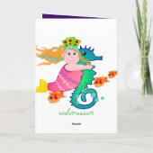 Kute Cartoon Birthday-kaart met eigenaar Kaart (Achterkant)