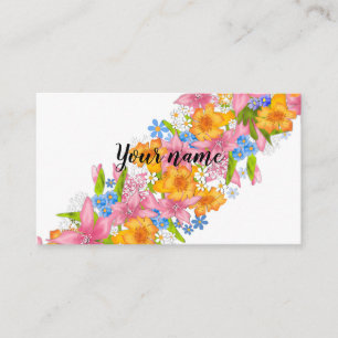 Kute cartoon bloemenbloemen visitekaartje