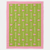 Kute Cartoon Boerderij Pig. - Roze en kalkgroen Fleece Deken (Voorkant)