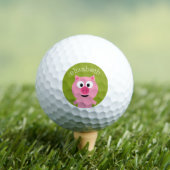 Kute Cartoon Boerderij Pig. - Roze en kalkgroen Golfballen (Insitu Shirt)