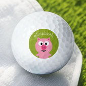 Kute Cartoon Boerderij Pig. - Roze en kalkgroen Golfballen