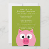 Kute Cartoon Boerderij Pig. - Roze en kalkgroen Kaart (Voorkant)