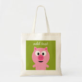 Kute Cartoon Boerderij Pig. - Roze en kalkgroen Tote Bag (Voorkant)