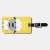 Kute Cartoon Boerderij Schapel - geel en grijs Bagagelabel (Voorkant horizontaal)