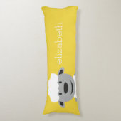 Kute Cartoon Boerderij Schapel - geel en grijs Lichaamskussen (Voorkant Verticaal)