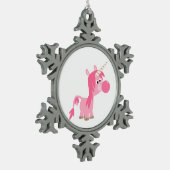 Kute Cartoon Bubble Gum Unicorn Pewter Ornament (Links)