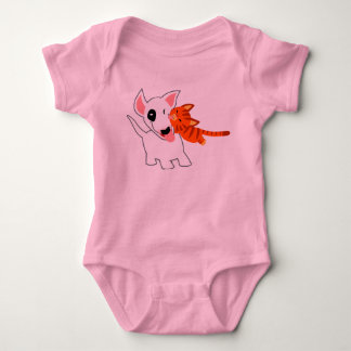 Kute Cartoon Bull Terrier en Kitten Baby Clothing Romper