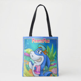 Kute cartoon canvas tas met cartoon strandhaai