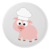 Kute Cartoon Chef die een Chef Pet draagt Keramische Knop (Voorkant)