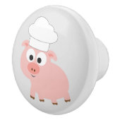 Kute Cartoon Chef die een Chef Pet draagt Keramische Knop (Rechts)