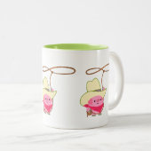 Kute Cartoon Cowboy Pig. met Lariat Mok (Voorkant rechts)