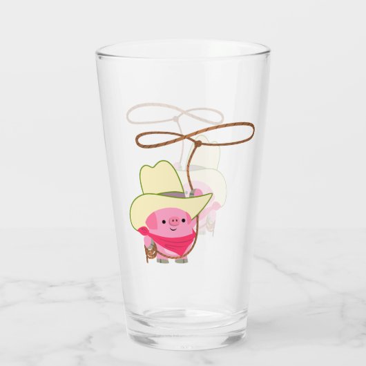 Kute Cartoon Cowboy-varken met Lariat Tumbler (Achterkant)