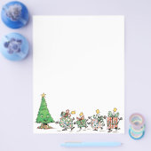 Kute Cartoon dansende kerstcadeautjes en bomen Flyer (Enkel)