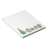 Kute Cartoon dansende kerstcadeautjes en bomen Notitieblok (Schuin)