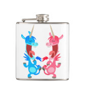 Kute Cartoon Dansende Unicorns Hip Flask Heupfles (Voorkant)