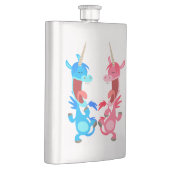 Kute Cartoon Dansende Unicorns Klassieke Flask Heupfles (Rechts)