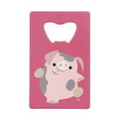 Kute Cartoon Dansende Varkensflesopening Creditkaart Flessenopener (Voorkant)