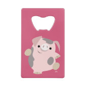 Kute Cartoon Dansende Varkensflesopening Creditkaart Flessenopener (Achterkant)