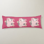 Kute Cartoon Dansende Varkensleiding Lichaamskussen (Achterkant)