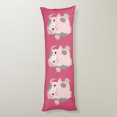 Kute Cartoon Dansende Varkensleiding Lichaamskussen (Achterkant (Verticaal))