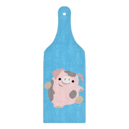 Kute Cartoon Dansende Varkenspeld Kieuwplankpeddel Snijplank (Voorkant)