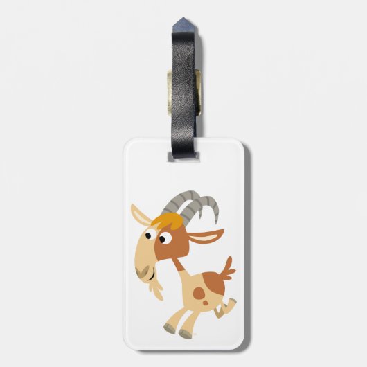 Kute Cartoon die Bagagelabel van geit runt (Achterkant verticaal)