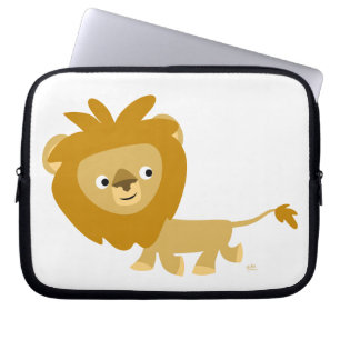 Kute Cartoon die leun laptophoes loopt Laptop Sleeve