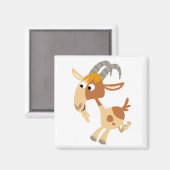 Kute Cartoon die op geitenvlees draait Magneet (Voorkant / Achterkant)