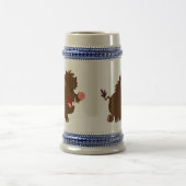 Kute Cartoon die Wilde Boar Stein Mok slaat (Center)