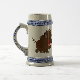 Kute Cartoon die Wilde Boar Stein Mok slaat