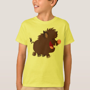 Kute Cartoon die wilde boeren met T-shirt draagt
