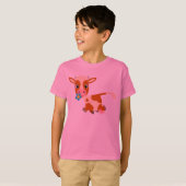 Kute Cartoon draaiende Koe kinderen T-shirt (Voorkant volledig)