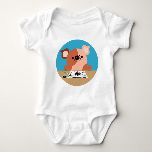 Kute Cartoon Draaiingspiglet Baby Romper (Voorkant)