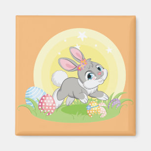 Kute cartoon-easter-konijnen magneet