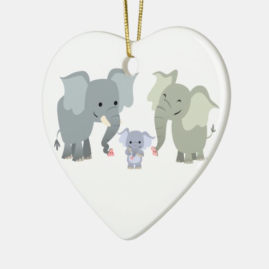 Kute Cartoon Elephant Family Ornament (Links)